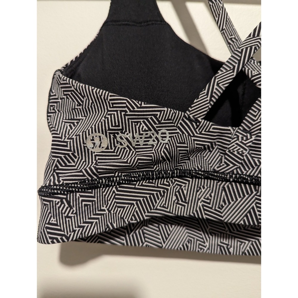 Lululemon RARE Seawheeze 2020 Energy Bra Size‎ 6 Black White - Picture 3 of 4